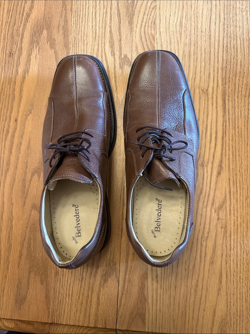 Men’s Brown Leather Lace-Up Studio Belvedere Bay Bridge Dress Shoes